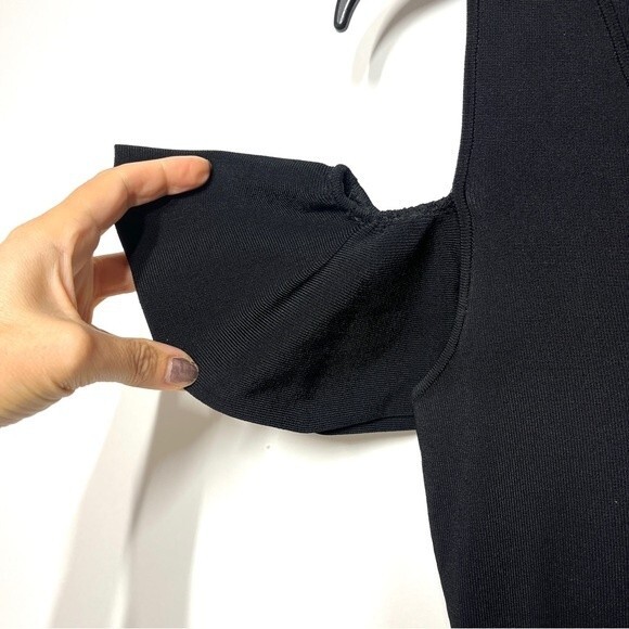 Ted Baker Wytney Cold-shoulder Skater Dress in Black and Gold 2 NWOT - Picture 8 of 13